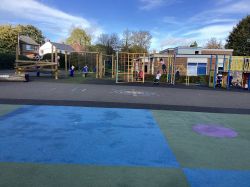 outdoor large play equipmetn in use