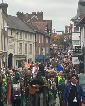 a packed High Street 
