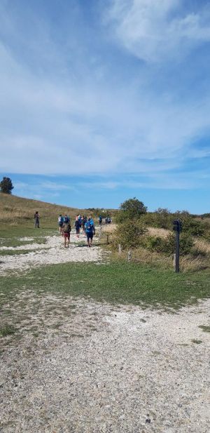 walkers making the final ascent to Ivinghoe Beacon